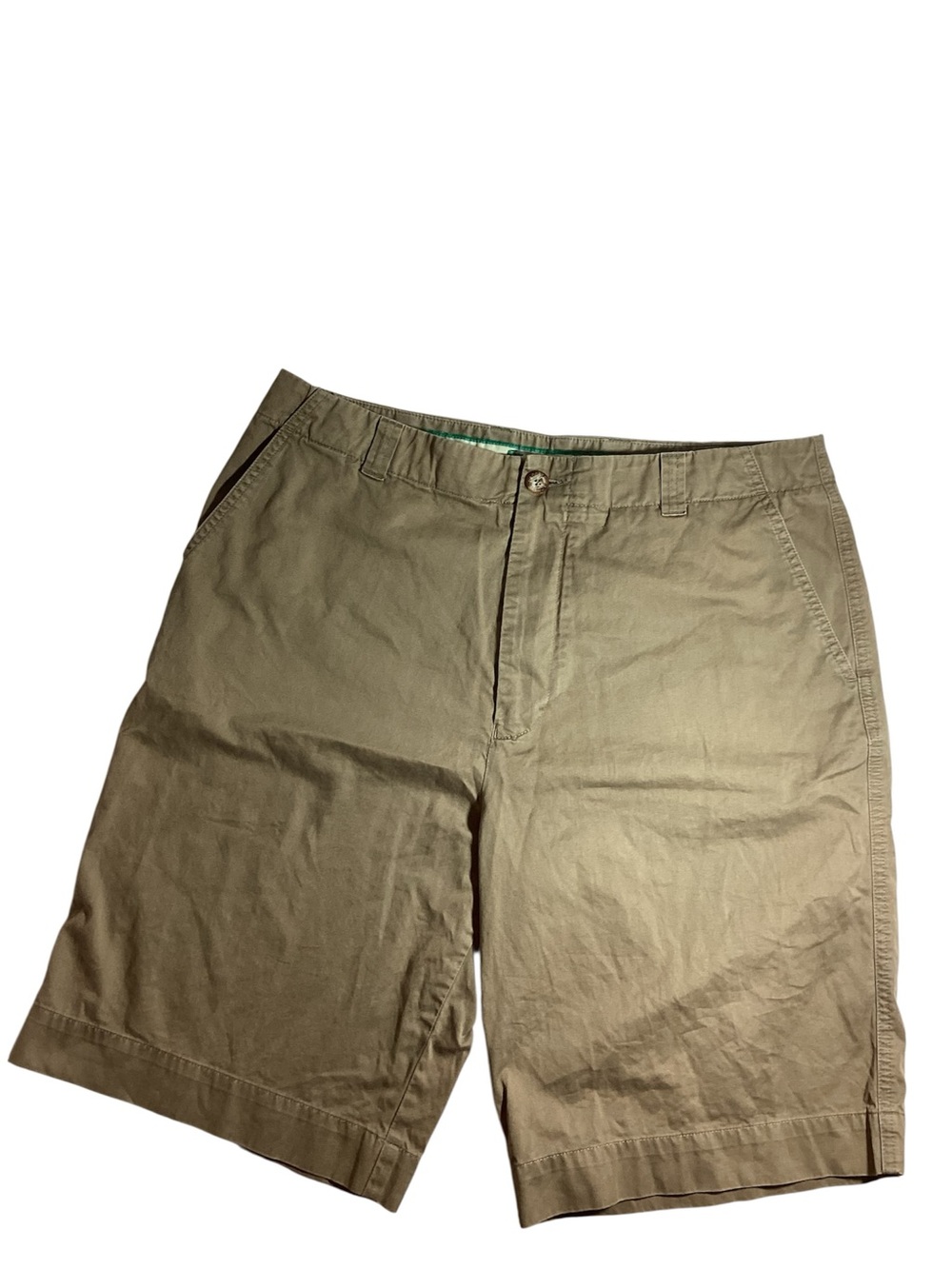 Lacoste Men’s Olive Green Flat-Front Cotton Shorts
